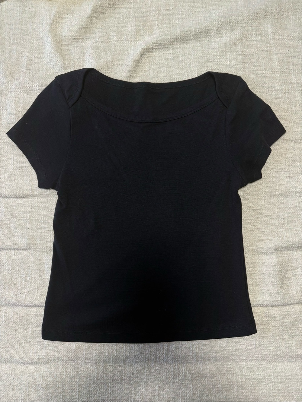Classic Black Short Sleeve Scoop Neck Top